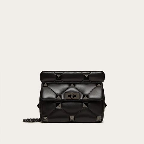 [Premium] VALENTINO 발렌티노 미디엄 로만 스터드 숄더백 블랙 2W2B0I82LWB0NO