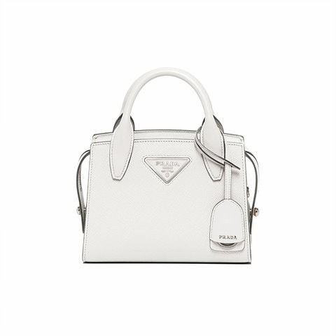 [Premium] PRADA 프라다 크리스틴 사피아노 가죽 핸드백 white 1BA269_2ERX_F0009_V_NO7