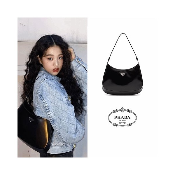 프라다 클레오 브러시드 가죽 숄더백 Black 1BC499_ZO6_F0002_V_OOO -레플리카 사이트 쇼핑몰 RSMALL