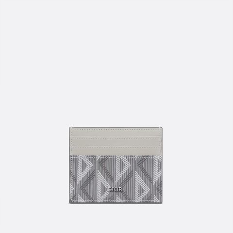 디올 Dior 그레이 CD Diamond 캔버스 카드 지갑 2ESCH135DCO_H42E