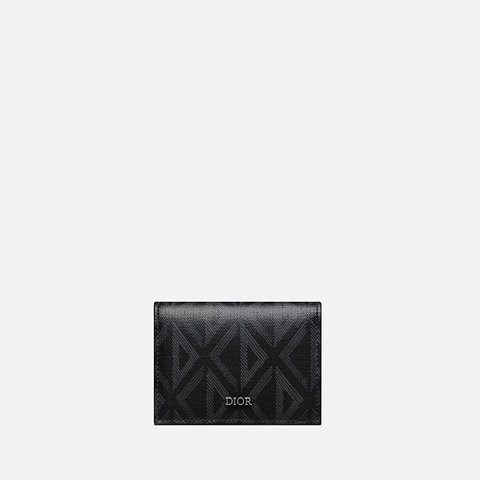 디올 비즈니스 카드 지갑 블랙 CD Diamond 캔버스 2ESCH136DCO_H43E