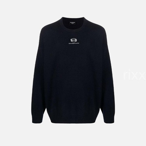 발렌시아가 로고 프린트 니트 점퍼 S-L