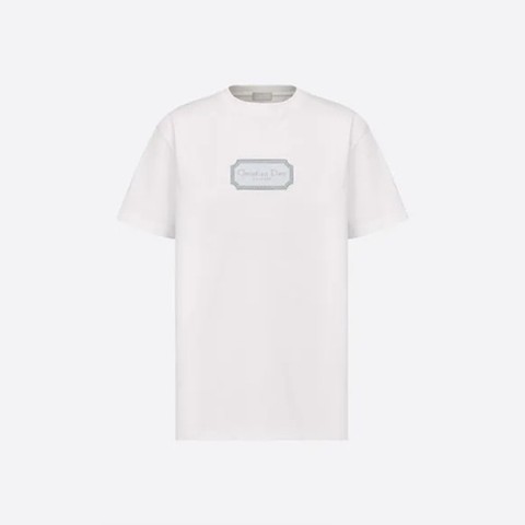 디올 시그니처 로고 코튼 반팔 티셔츠 화이트 S-XL